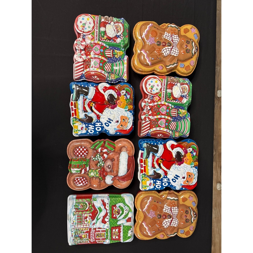 Lot of 8 Ullman Co Christmas 3D Deco Gift Containers Santa Gingerbread Bear Red